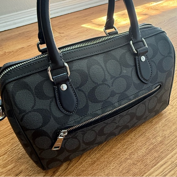 Coach Black/Charcoal Signature Mini Satchel - Picture 2 of 9